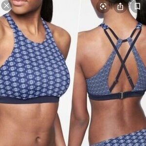 Athleta Aqualuxe Tangier Bikini Top  38 B/C Blue NEW